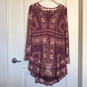 SOLD! Burgundy Boho Free People Dress